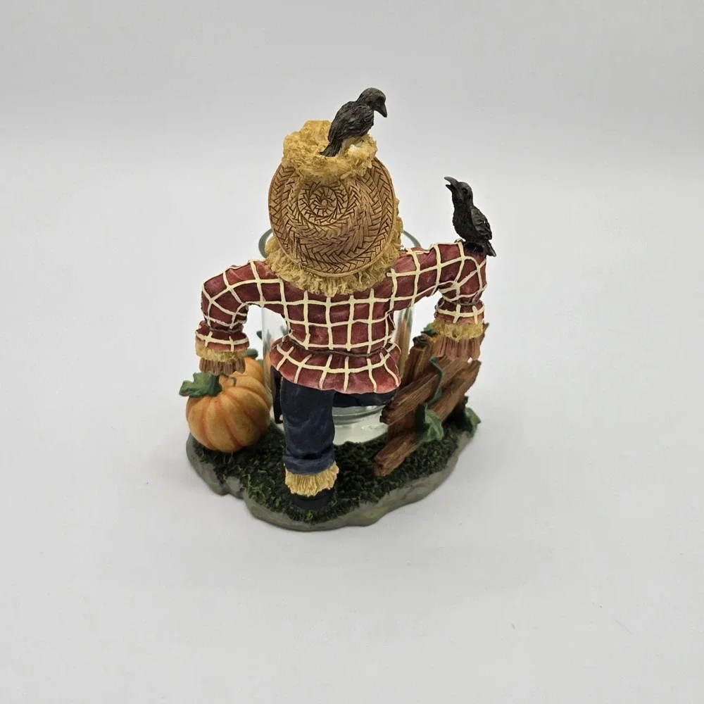 Home Interiors Gifts Scarecrow Crow‎ Pumpkin Figurine Candle Holder Fall Autumn